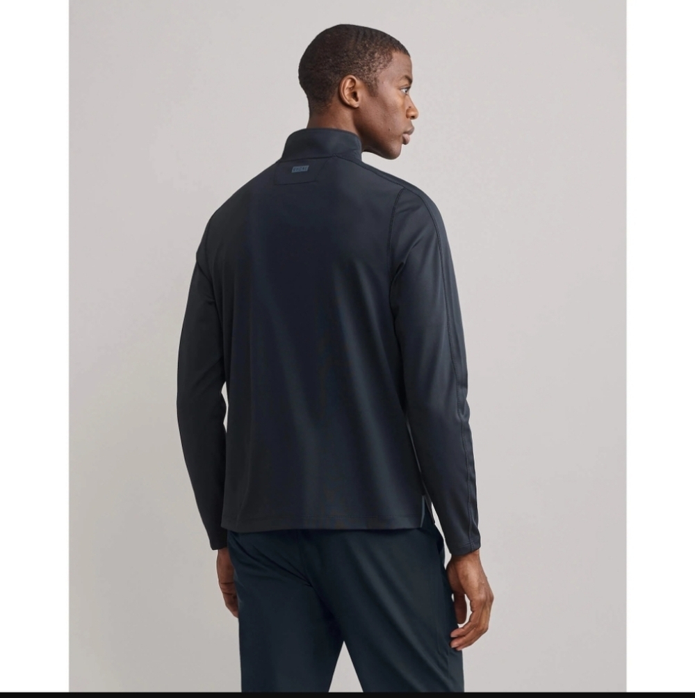 Rhone Men's Rise 1/4 Zip Pullover Sweater - Black - Picture 2 of 6